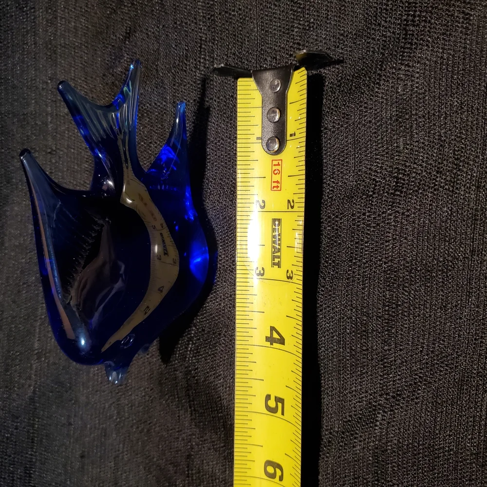 Blue Glass Fish Figurine